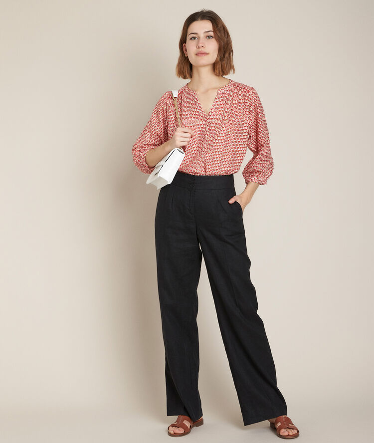 Blouse imprimée rouge elvire tomette.