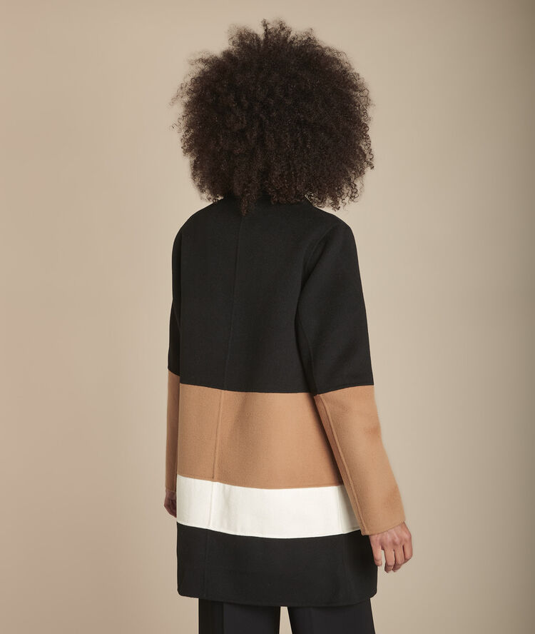 Manteau double face colorblock tiffaine beige.