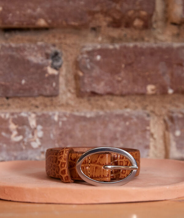 Ceinture en cuir croco havane Erika | 1-2-3 Ceinture en cuir croco havane Erika PhotoZ | 1-2-3