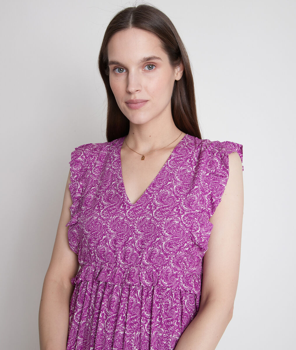 Robe longue imprimée violette Lavande | 1-2-3 Robe longue imprimée violette Lavande PhotoZ | 1-2-3