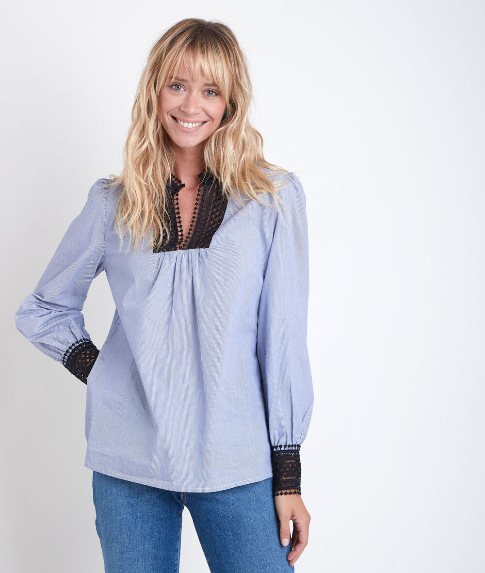 Blouse rayée jaya marine.