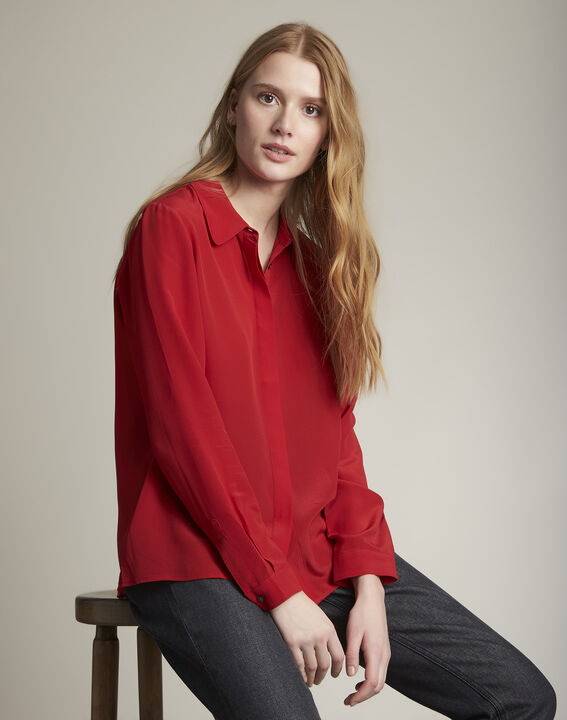 Rood zijden hemd Maelle | 1-2-3 Rood zijden hemd Maelle PhotoZ | 1-2-3