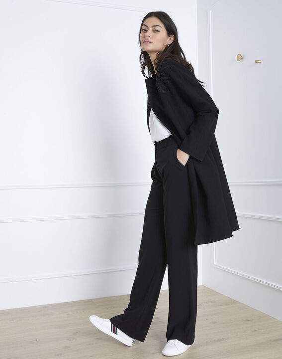 Manteau noir broderies Dionne | 1-2-3 Manteau noir broderies Dionne PhotoZ | 1-2-3