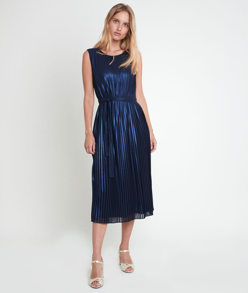 Robe plissée marine irisée Marlène | 1-2-3 Robe plissée marine irisée Marlène PhotoZ | 1-2-3