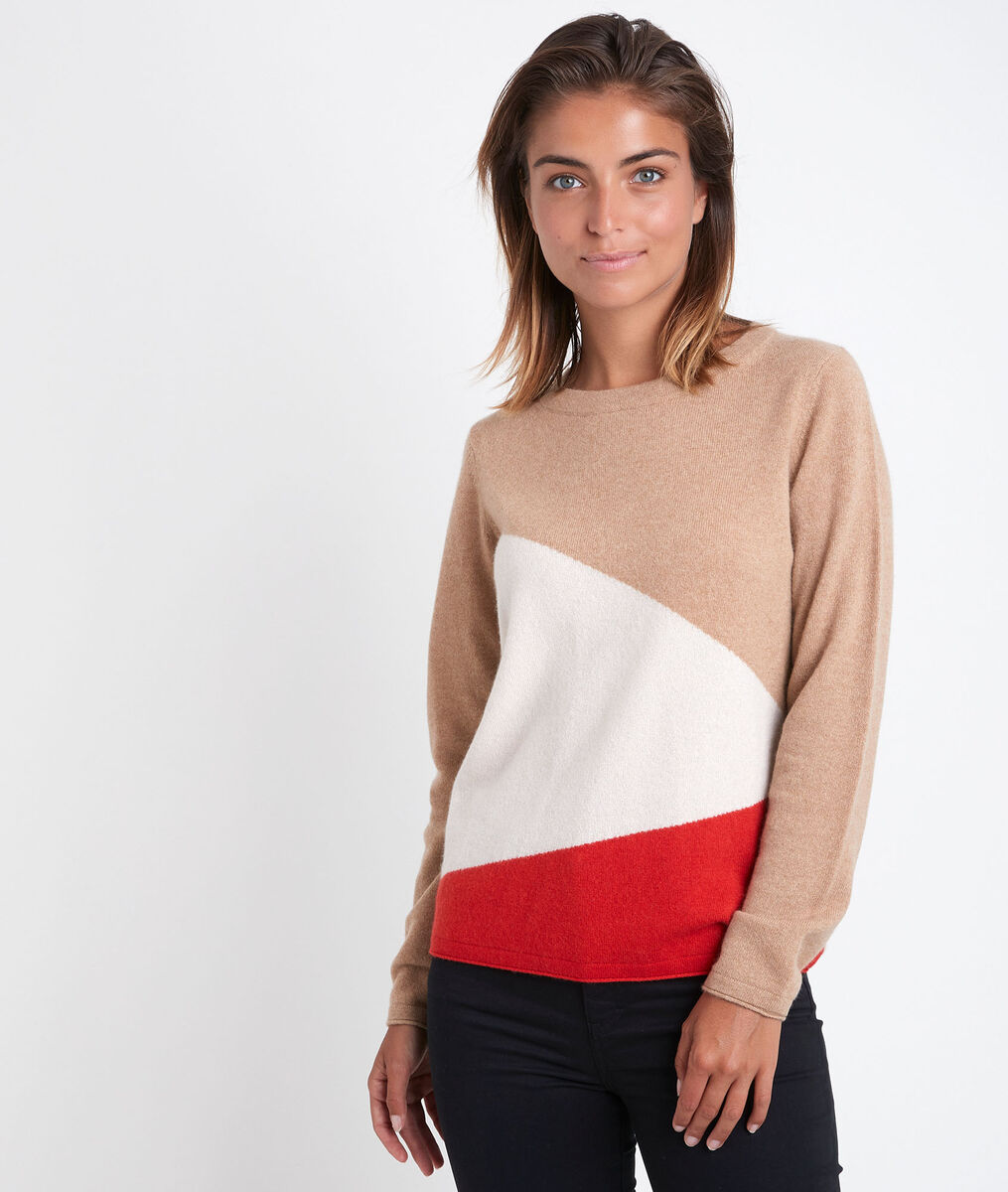 Pull en cachemire colorblock Raven | 1-2-3 Pull en cachemire colorblock Raven PhotoZ | 1-2-3