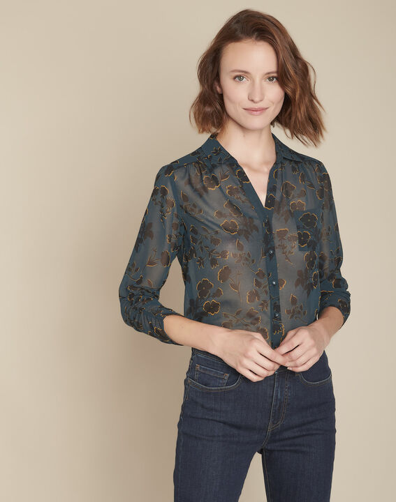 Blousee imprimée transparente Magali | 1-2-3 Blousee imprimée transparente Magali PhotoZ | 1-2-3