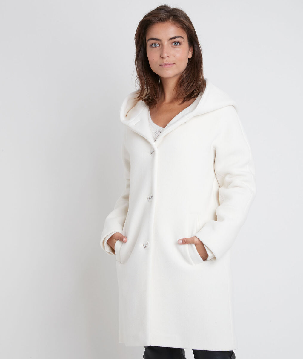 Manteau en laine mélangé crème Ocea | 1-2-3 Manteau en laine mélangé crème Ocea PhotoZ | 1-2-3