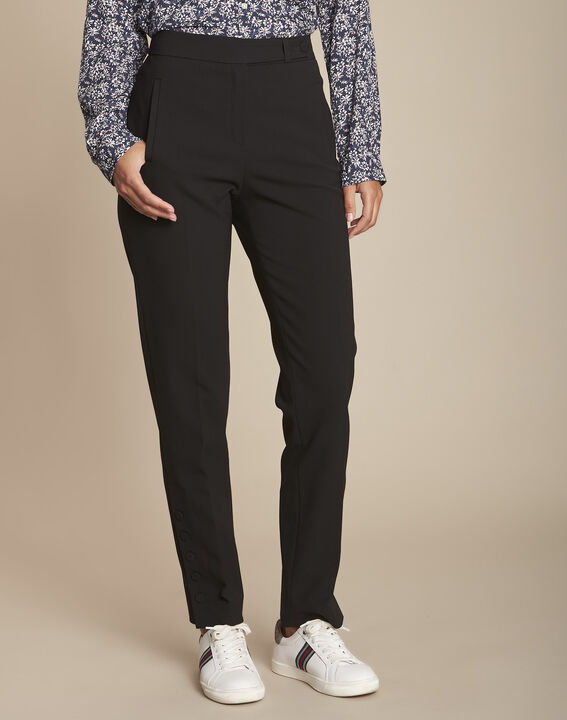 Pantalon noir cigarette en microfibre Ernesto | 1-2-3 Pantalon noir cigarette en microfibre Ernesto PhotoZ | 1-2-3