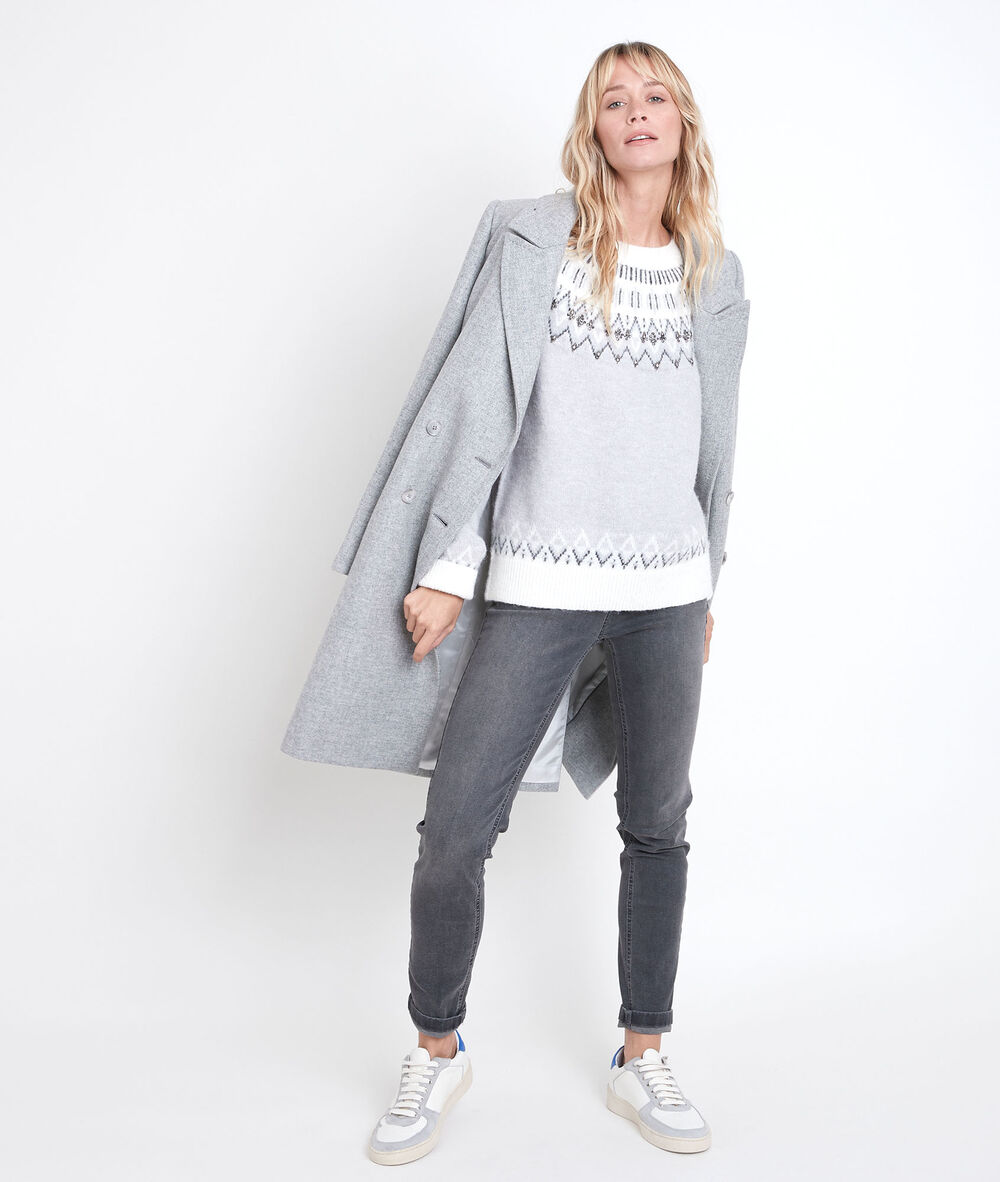 Pull jacquard écru remo ecru.