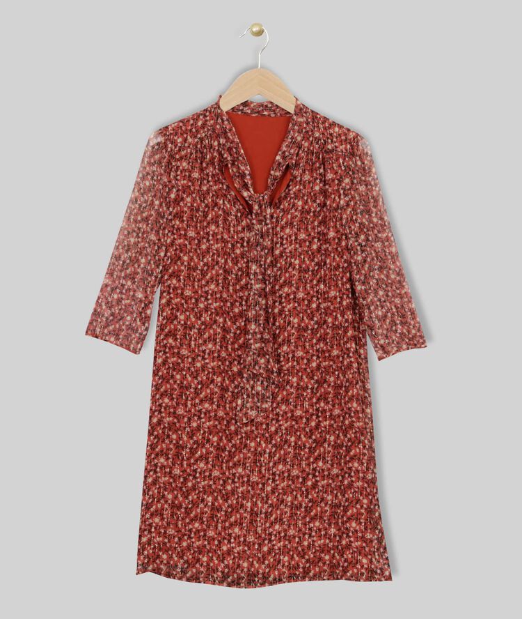 Robe imprimée lavallière cecile noir.