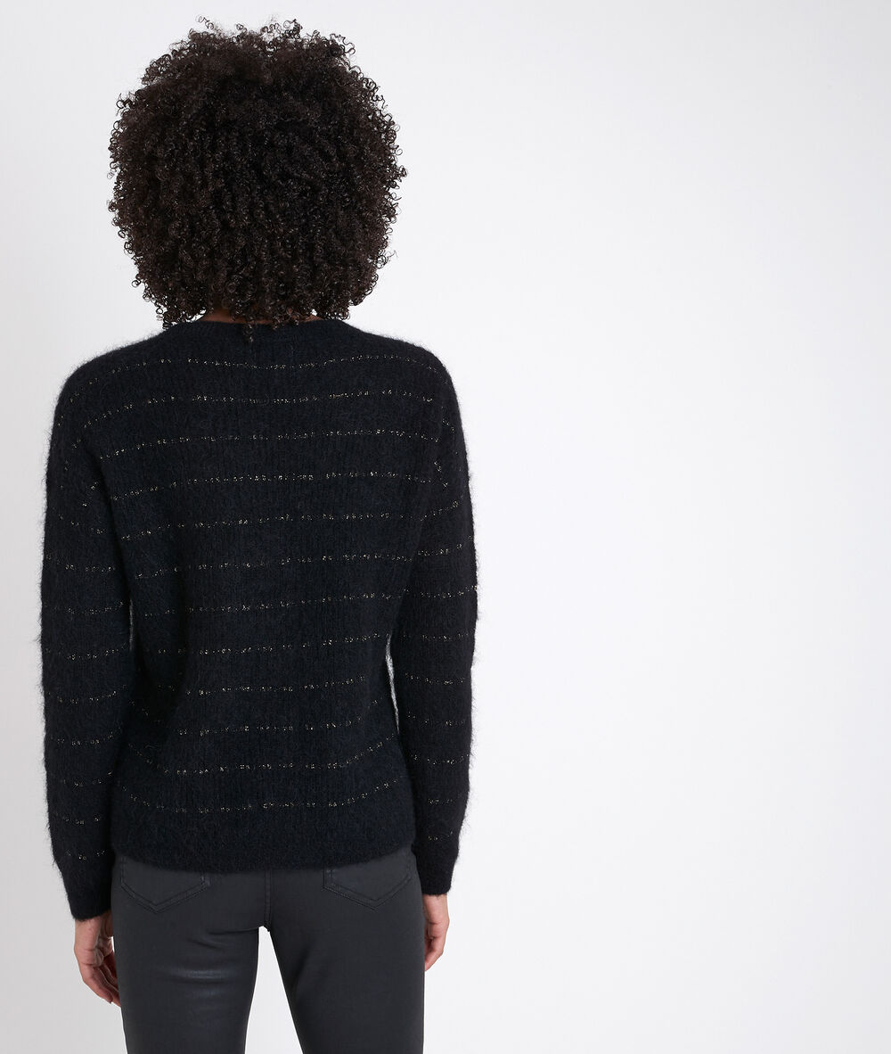 Gilet en mohair mélangé noir riva noir.