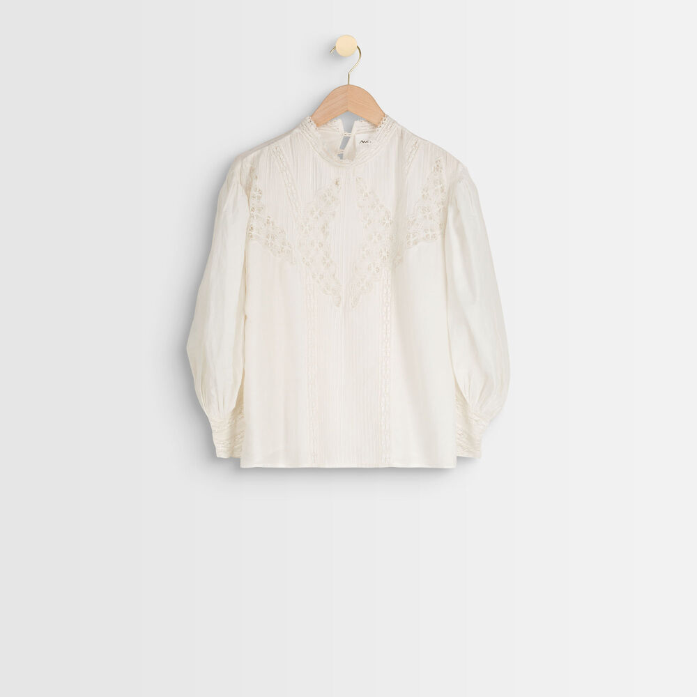 Blouse en dentelle temini ecru.