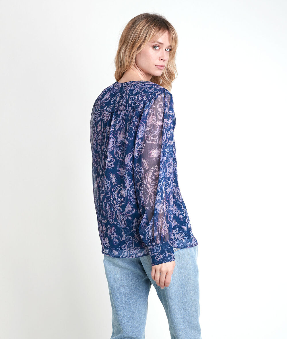 Blouse imprimé fleuri tunon encre.