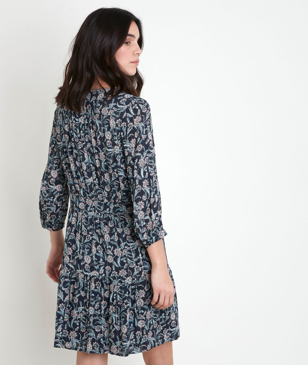 Robe bleue imprimée louisette encre.