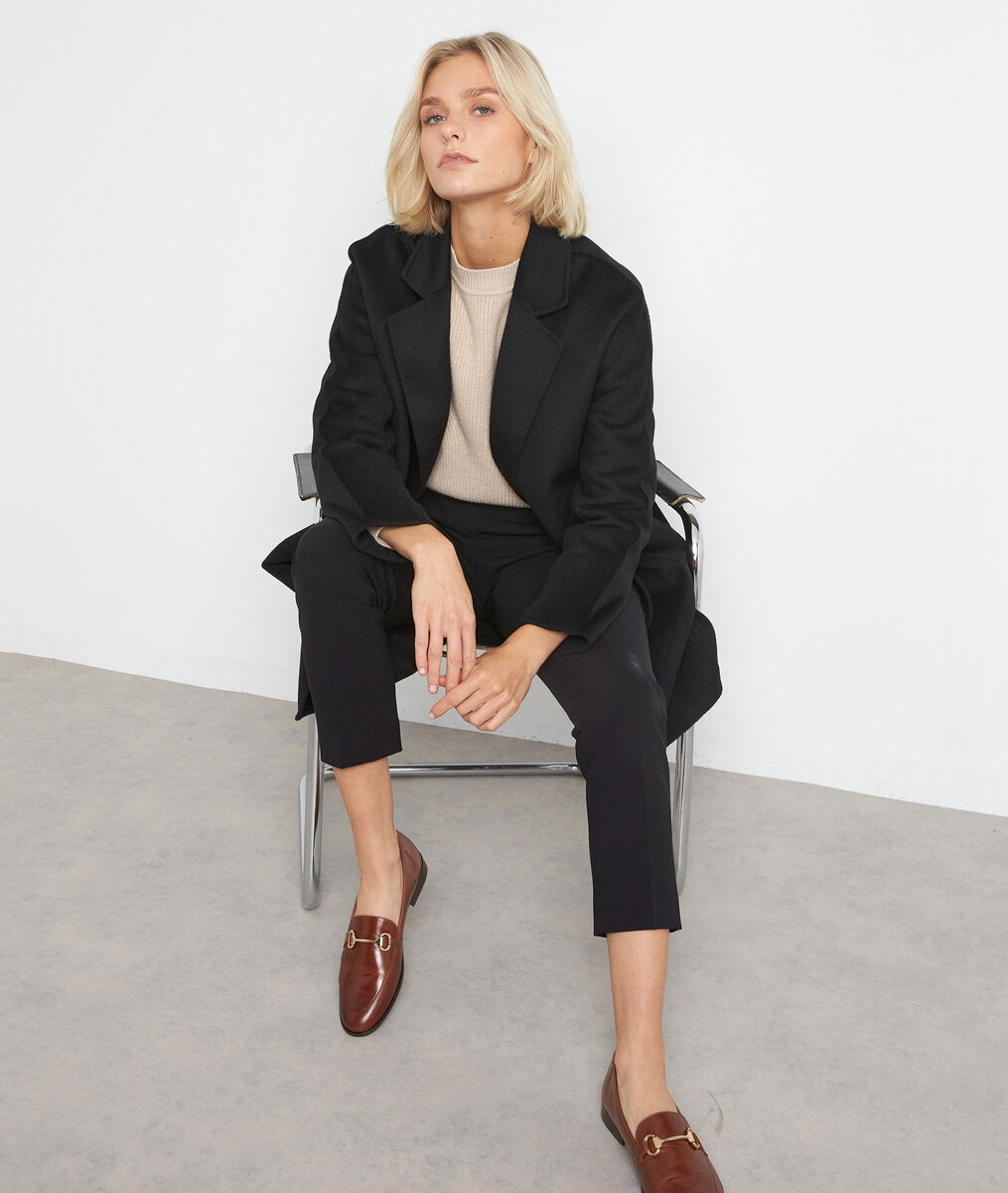 Manteau en laine texturé noir Lina | 1-2-3 Manteau en laine texturé noir Lina PhotoZ | 1-2-3
