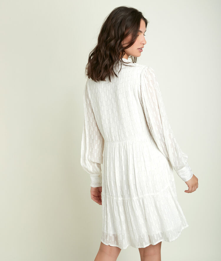 Robe imprimé lurex cassandra ecru.