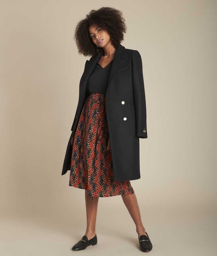 Rok met kettingprint kloe caramel.