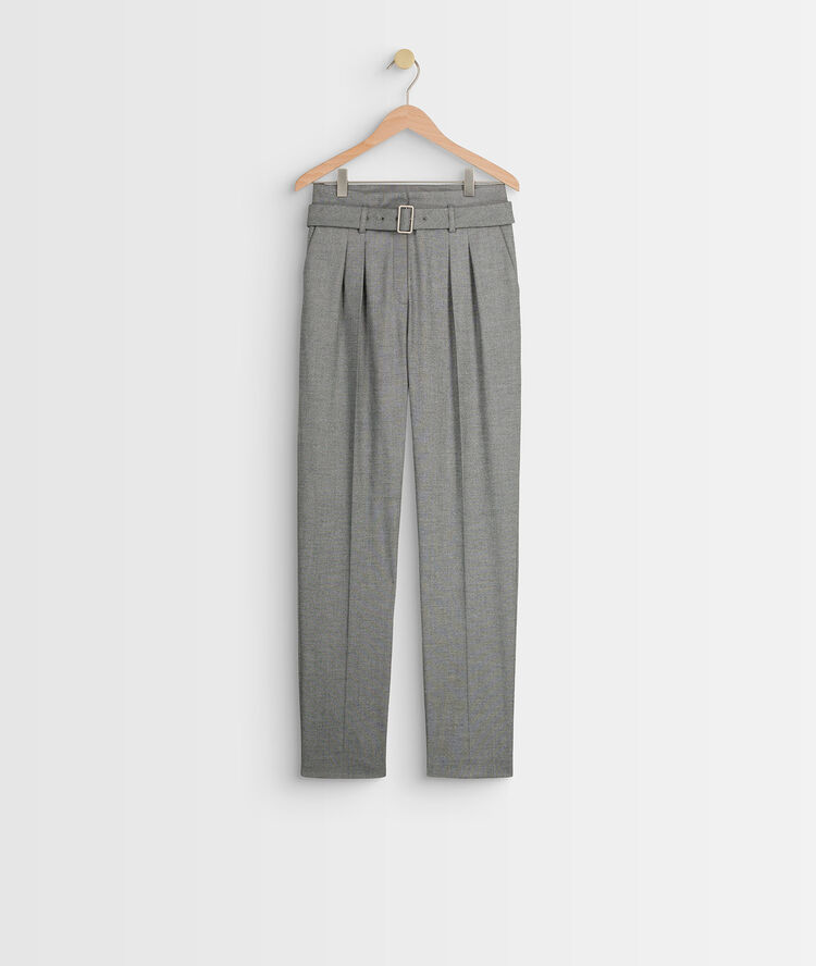 Pantalon cigarette fil à fil iris gris pale.