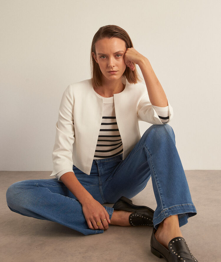 Bolero aus mikrofaser lalie ecru.