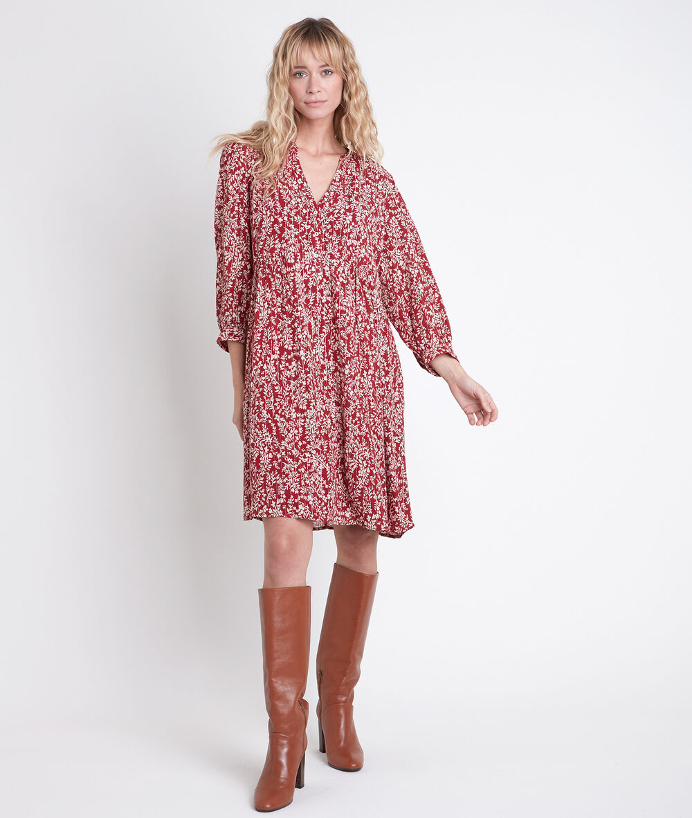 Rotes kleid mit druckmuster calypso  bourgogne.