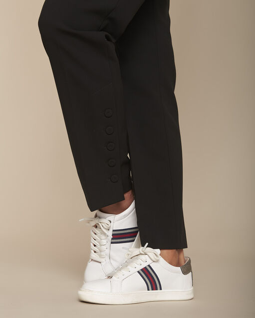 Pantalon noir cigarette en microfibre ernesto noir.