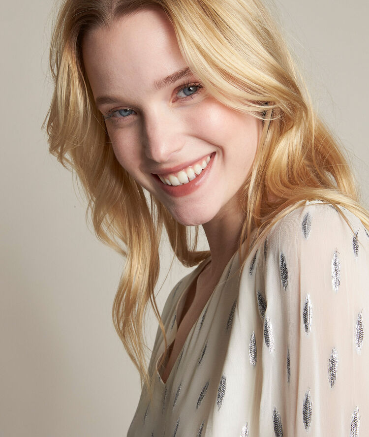 Blouse imprimé lurex eliane ficelle.