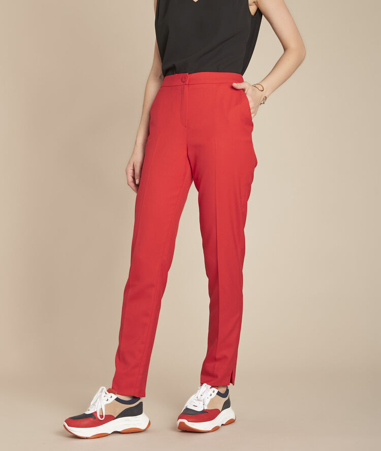 Rode sigaretbroek met plooien emile grenade.