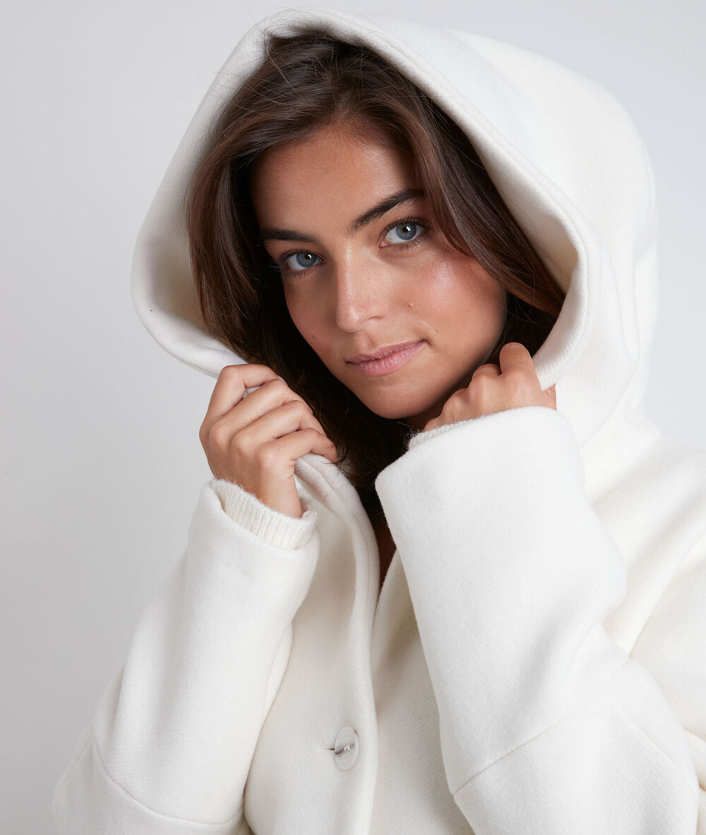 Manteau en laine mélangé crème ocea creme.