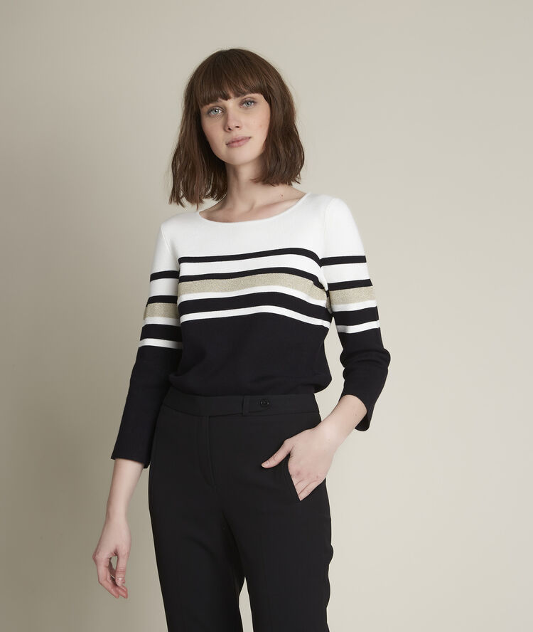 Trui met marinestrepen deauville zwart.