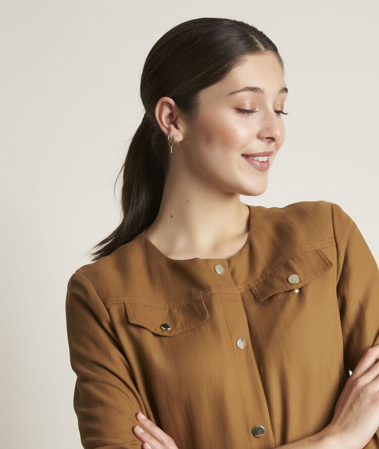 Veste courte camel en lyocell london camel.
