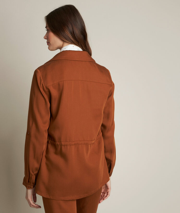 Veste caramel en tencel lucie cannelle.