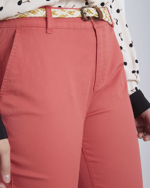 Pantalon corail chino ceinture fantaisie francis goyave.