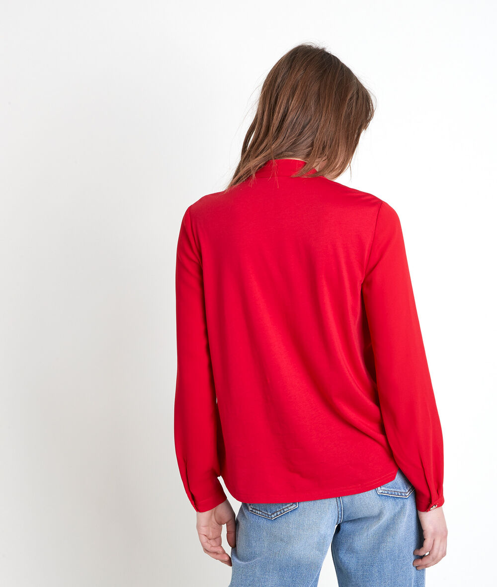 Blouse bimatière rouge davina rouge.