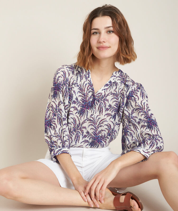 Blouse imprim&eacute;e elsa bis pourpre.