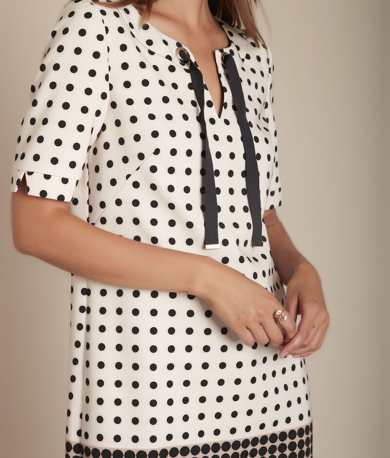Robe beige imprimé pois iliane camel.