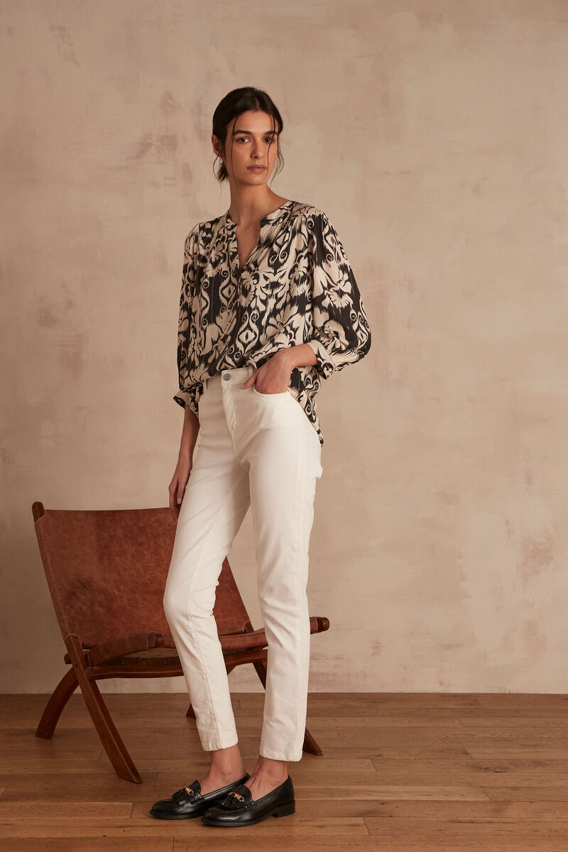 L'iconique slim satin de coton recyclé écru Sultan | 1-2-3 L'iconique slim satin de coton recyclé écru Sultan PhotoZ | 1-2-3