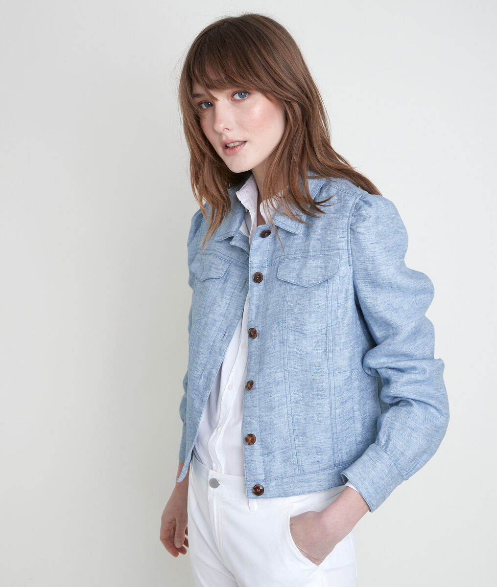 Veste en lin azur Passion | 1-2-3 Veste en lin azur Passion PhotoZ | 1-2-3