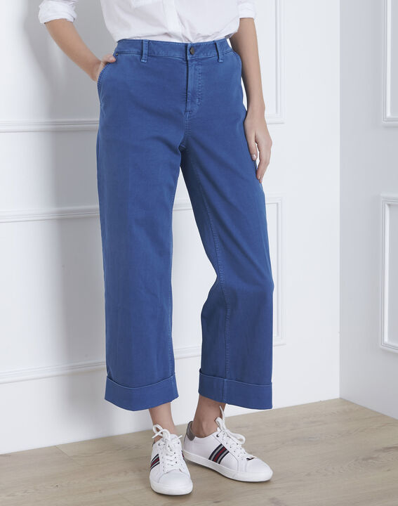 Lichtindigo, korte jeans met wijde pijpen Clara | 1-2-3 Lichtindigo, korte jeans met wijde pijpen Clara PhotoZ | 1-2-3