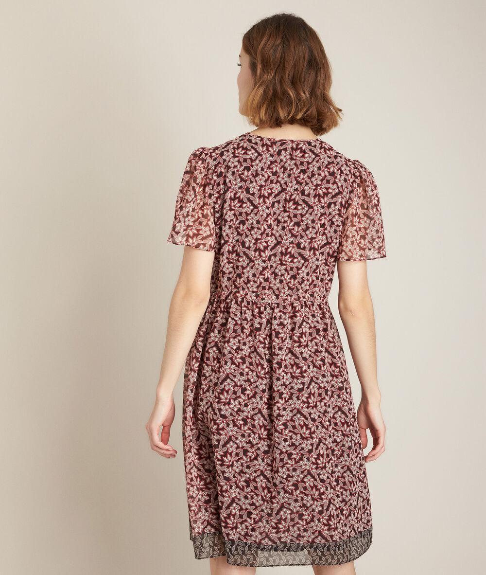 Robe imprimée chems grenat.