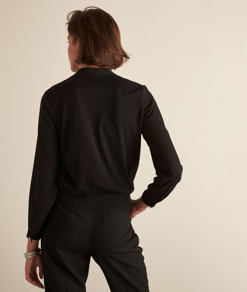 Blouse bimatière noire davina noir.