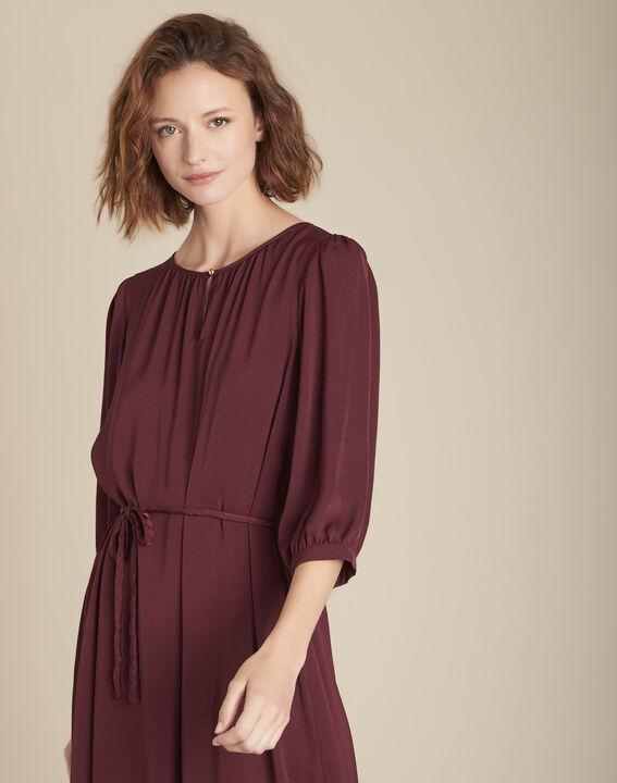 Robe longue grenat fluide Ivana | 1-2-3 Robe longue grenat fluide Ivana PhotoZ | 1-2-3