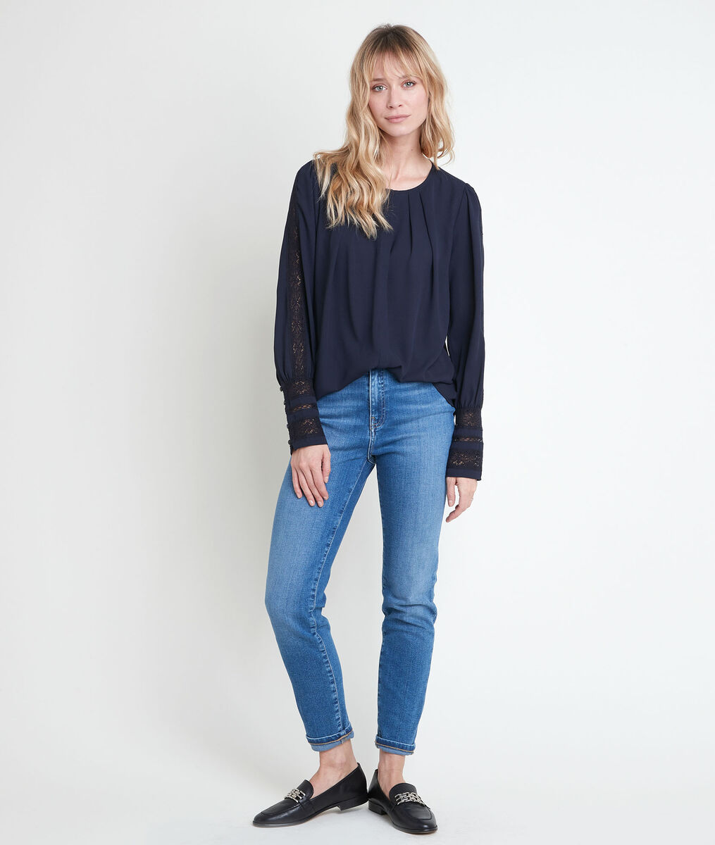 Blouse marine dentelle Jabi | 1-2-3 Blouse marine dentelle Jabi PhotoZ | 1-2-3