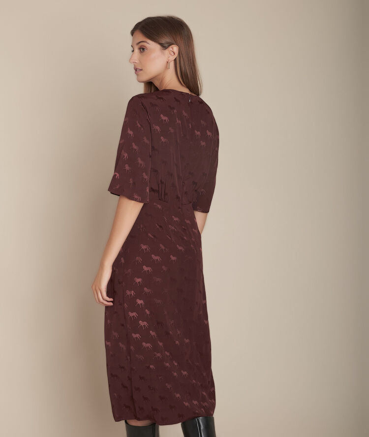 Robe en jacquard imprimé cheval imagine marron fonce.