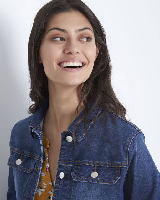 Veste indigo en jean first marine.