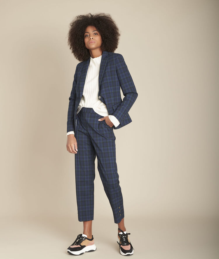 Ecru geribde trui met hoge kraag finesse ecru.