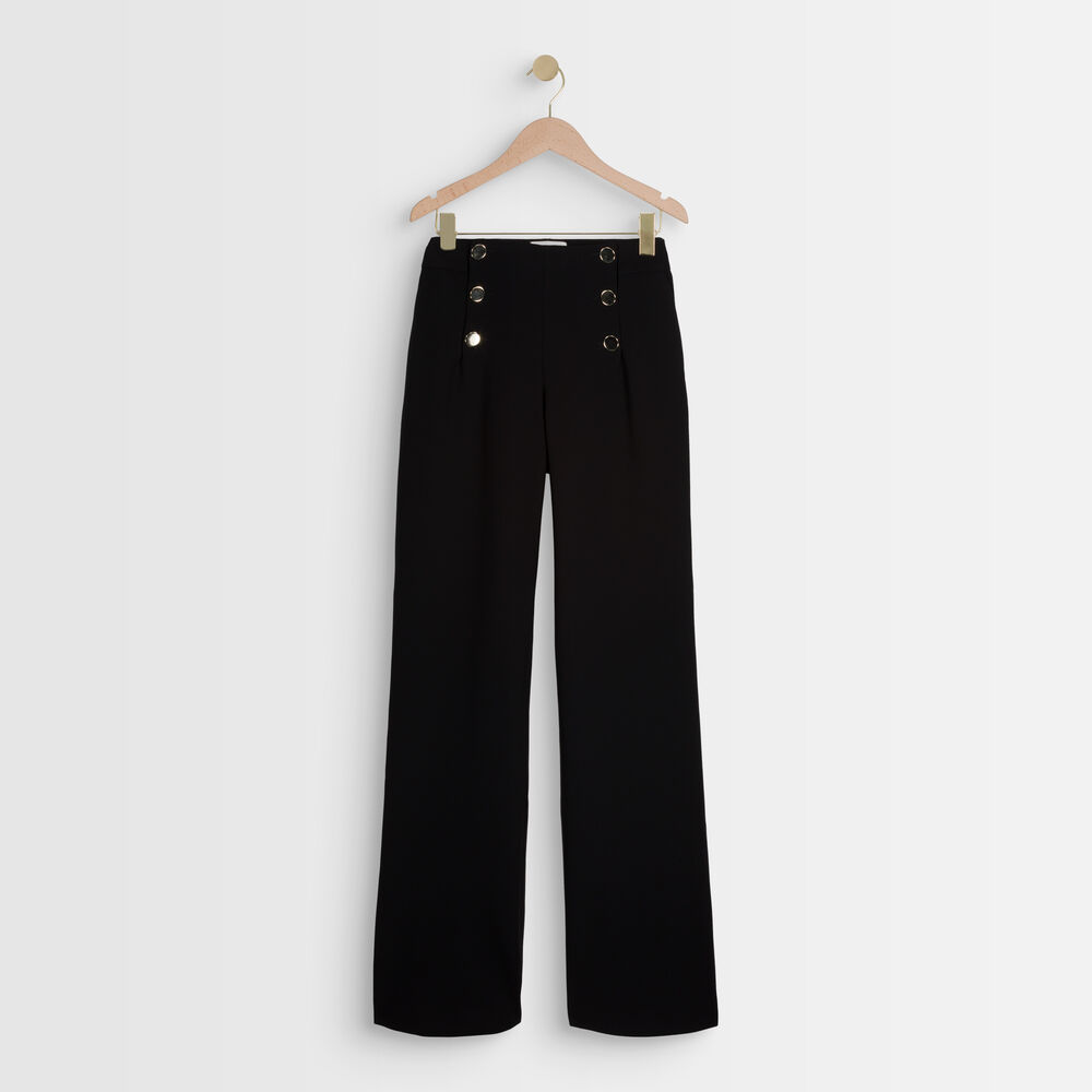 Pantalon à pont en microfibre noir hubert noir.