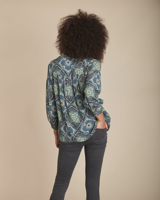 Blouse marine imprimé cachemire marlene marine.