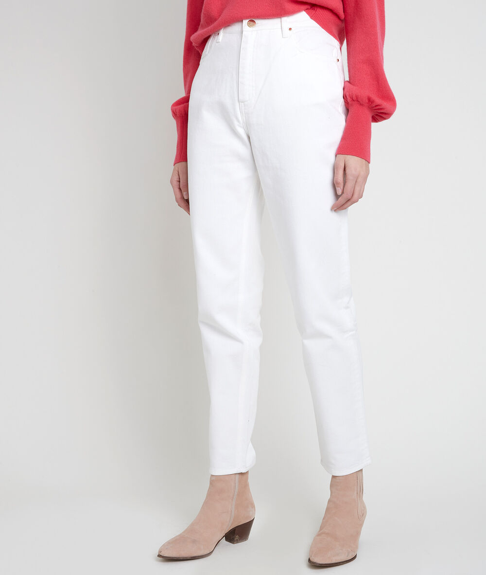 Le lovely mum : jean boyfriend &eacute;cru sol&egrave;ne ecru.