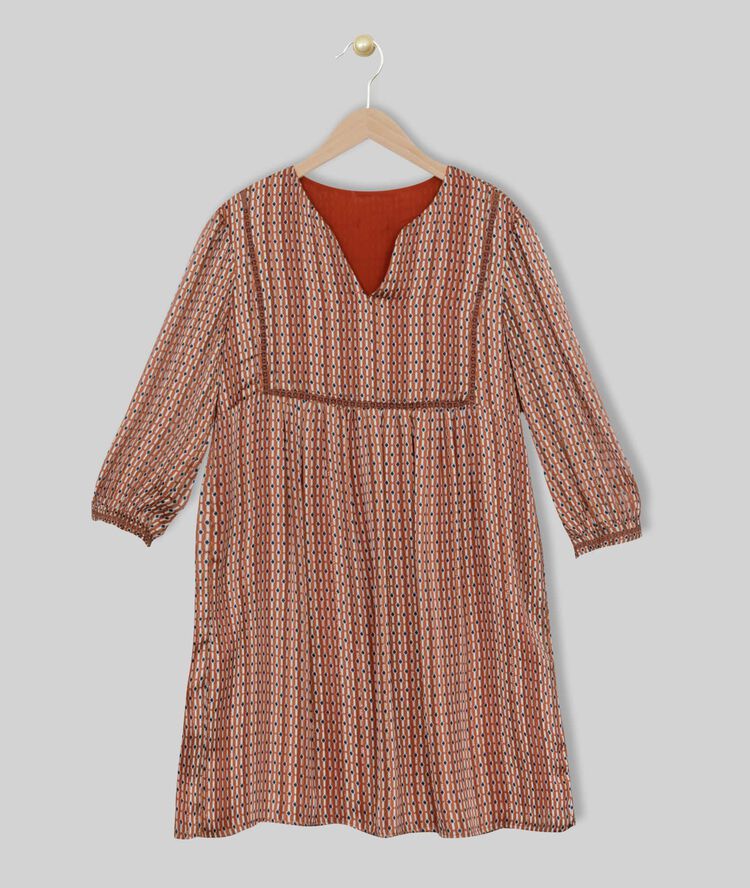 Robe fluide imprimée isaline greige.