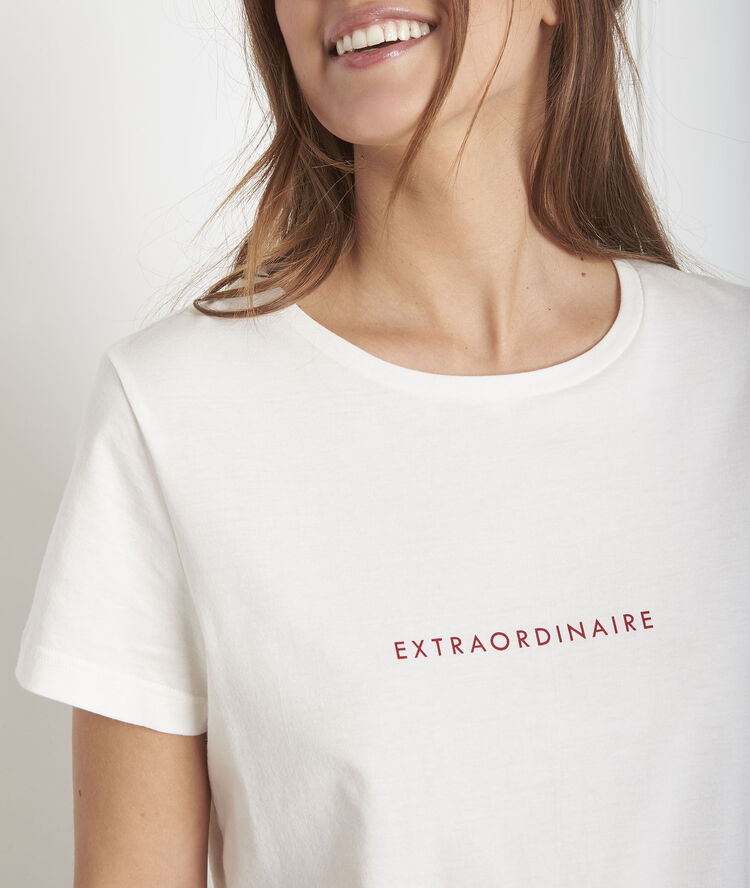 Tee-shirt écru coton biologique pextra ecru.